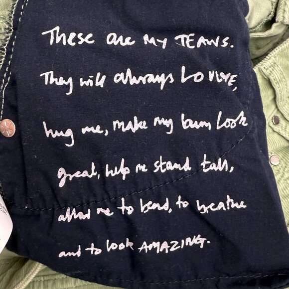 EUC Women's BODEN Denim Cord Girlfriend Pant Light Green | Size 12R - Picture 12 of 14